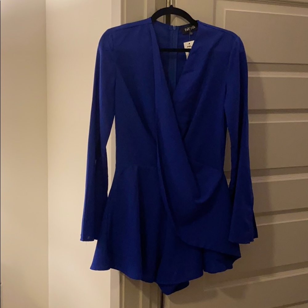 Fab’rik electric blue romper Size S v neck - Picture 2 of 5